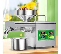 Giuggiolared Presse à Huile Électrique Automatique avec Contrôle Numérique, Presse à Huile à Froid/Chaud en Acier Inoxydable 1800W pour Cacahuètes et Graines de Sésame, Température Réglable 40-300°C