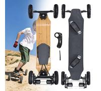 Giuggiolared Skate Électrique Adulte, Longboard Électrique Tout Terrain 1650W Double Moteur, Vitesse Max 40KM/H, Autonomie 25KM, Planche en Érable 12 Couches, Charge Max 150KG avec Télécommande B