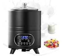 Giuggiolared Yaourtière avec Écran LCD et Machine à Yaourt Électrique, Fonction Minuterie 24h, Parfaite pour Yaourts Naturels et Fromages Blancs Fait Maison en Toute Simplicité Black-8L