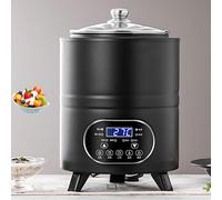 Giuggiolared Yaourtière Électrique, Machine à Yaourt avec Minuterie, 6 menus prédéfinis, Thermostat Réglable et Écran LED, pour des Desserts Maison Sains Black-8L