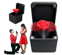 Giugio Boîte cadeau rose, rose imprimée en 3D, dans une boîte, boîte surprise, cadeau de farce amusante, boîte de surprise, boîte de surprise, anniversaire, petite amie/maman (1 pièce)