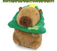 Giugio Capybara - Doudou Capybara - 25 cm - Peluche de Noël - Simulation Animal Capybara - Poupée avec chapeau - Cadeau Capybara - Pour filles et garçons (A)