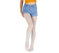 Giulia Collants en microfibre 40 deniers pour enfant fille Taille 104-158 semi-transparent coloré, Blanc., 116-122