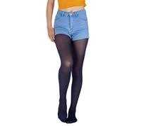Giulia Collants en microfibre 40 deniers pour enfant fille Taille 104-158 semi-transparent coloré, Bleu marine, 128-134
