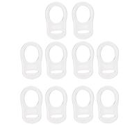 Giuneuow 10 Pcs Bouton Silicone Anneau Porte-sucette Mannequin Pince Adaptateur Clair