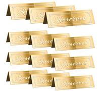 Giuneuow 12 Panneaux de Table Réservés, Panneaux Réservés Dorés pour Mariage, Panneaux de Sièges Réservés Double Face en Acrylique, Réservation des Invités