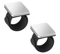 Giuneuow 2 Pièces Coussin à Épingles Magnétiques pour Poignet, Coussin à Épingles à Coudre Magnétique, Bracelet Porte-Épingles Magnétique pour la Couture, Noir