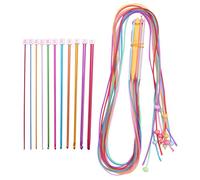 Giuneuow 23 PièCes SéRies Ensemble de Crochet au Crochet Tunisien Comprennent Un Câble en Plastique Crochet au Crochet Afghan et des Aiguilles à Tricoter en Aluminium Afghan Tunisien