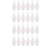 Giuneuow 24 Pièces Porte-Clés de Motel Vintage Bricolage Porte-Clés D'Hôtel Vierges Sublimation en Vrac (Blanc)