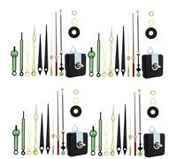 Giuneuow 4 Pièces de Rechange pour Mécanisme de Mouvement D'Horloge Murale à Quartz à Faire Soi-Même, Outil de Réparation, Pièces de Mouvement, Accessoires D'Horloge, Kit D'Aiguilles