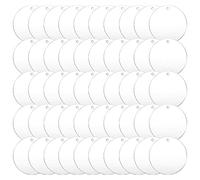 Giuneuow 50 PièCes Vierges Acryliques de 3 Pouces avec Trou Transparent Cercle Ornement Clair Rond Acrylique Ornement de NoëL Vierges