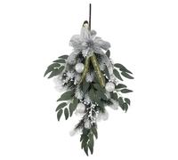 Giuneuow Butin Artificiel de Larme de NoëL avec des Ornements de Baies, de Fleurs et de Boules pour la DéCoration de NoëL IntéRieure et ExtéRieure de la Porte D'EntréE