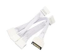 Giuneuow Câble d'alimentation pour Ordinateur, 15 Broches, 1 Mâle vers 5 Femelles, Adaptateur Répartiteur pour Extension de Disque Dur