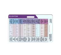 Giuneuow Carte de Poche pour Rythme ECG/EKG Carte D'Interprétation Du Rythme ECG Recto Verso Cartes de Poche pour Fréquence ECG Pieds à Coulisse ECG