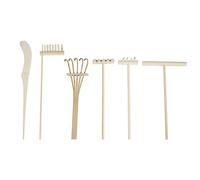Giuneuow Mini Ensemble D'Outils en Bambou de Râteau de Jardin Japonais, Kit de Jouet de ThéRapie de de Sable de Bac à Sable en Bois pour la MéDitation de Paix Spirituelle