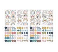 Giuneuow Stickers Muraux Arc-en-Ciel Bohème Aquarelle Arc-en-Ciel à Pois, Décoration Murale pour Chambre de, Chambre de Fille