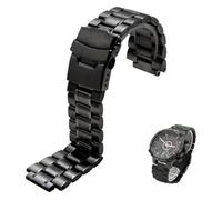 GIUPLOKID bracelet de montre en métal, Bracelet de Montre à Dégagement Rapide en Acier Inoxydable avec Outil Noir Argent 18-24mm 2 pcs(Black)
