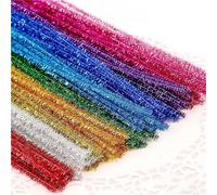 GIUPLOKID Cure-Pipes pour Loisirs créatifs, Cure-Pipes à Tige en Chenille Multicolore 30 cm Paquet de 10 50 100 pièces(26,50PCS)
