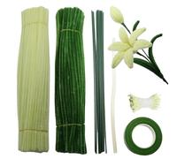 GIUPLOKID Cure-Pipes pour Loisirs créatifs, Kit Artisanal de Cure-Pipes Multicolores avec 200 pièces for Fleurs artificielles DIY(Light Yellow Kits)