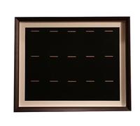 GIUPLOKID Grand Cadre d'affichage de la médaille, Boîte 3D en Bois Massif, vitrine de médailles Multicolore, Plusieurs Tailles(Wood Color,Square 20" (15 Medals))