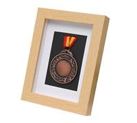 GIUPLOKID Grand Cadre d'affichage de la médaille, Support de Cadre d'affichage d'insigne et médaille en Bois Massif for Les médailles Sports Guerre Multicolore Peut contenir 1(. Wood)