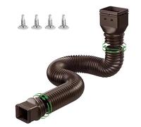 GIUPLOKID Kit d'extension pour Descente d'eaux pluviales, Extension escamotable de Tuyau Descente gouttière Pluie 21-58 Pouces PE Multicolore avec des vis(Brown)