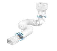 GIUPLOKID Kit d'extension pour Descente d'eaux pluviales, Tuyau télescopique Multicolore d'extension de Tuyau Descente gouttière Pluie 60 Pouces avec des adaptateurs(White)