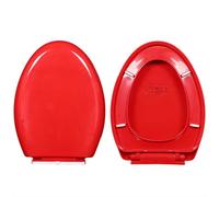 Giural Abattant WC Universel Ovale avec Frein De Chute, 36 * 45Cm Lunette De Toilette Universelle, Démontage Rapide, Design Antibactérien Et Facile À Nettoyer,Rouge