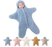Giurui Gigoteuse pour bébé - Étoile de mer - En polaire épaisse - Chaude - Pour nouveau-né - Bleu