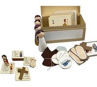 Giurui Kit de bricolage pour enfants Stations of the Cross - Activité religieuse interactive pour enfants, kit pratique de réflexion du voyage sacré, adapté pour la salle de classe, les activités