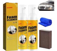 Giurui Lot de 2 nettoyants en mousse pour intérieur de voiture, nettoyant en mousse tout usage, spray nettoyant multi-usage, nettoyant en mousse de citron pour intérieur de voiture