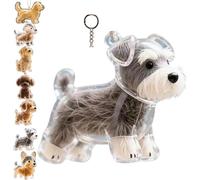 Giurui Porte-clés collecteur de poils de chien charme boîte de rangement commémorative, souvenir commémoratif de poils d'animaux, porte-clés transparent mignon, porte-clés transparent pour poils