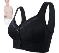 Giurui Soutien-gorge extensible respirant à fermeture avant pour personnes âgées, soutiens-gorge pour personnes âgées, Noir , taille unique
