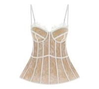 Giuseppe Di Morabito - Bustier en dentelle décorée - Femme - Tops - Blanc - Taille: 36 FR