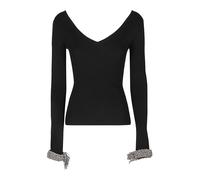 Giuseppe Di Morabito - Top en tricot avec cristaux - Femme - Pulls - Noir - Taille: 38 FR