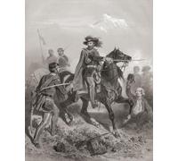 Giuseppe Garibaldi 1807-1882 mène ses hommes à la bataille de Varèse le 26 mai 1859 pendant la seconde guerre d'indépendance italienne. Après une œuvre contemporaine d'Adolphe Jean Baptiste Bayot