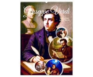 Giuseppe Verdi (Wandkalender 2026 DIN A2 hoch), CALVENDO Monatskalender: Eine Hommage an einen der größten Opernkomponisten