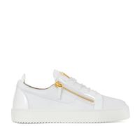 Giuseppe Zanotti - Baskets en cuir blanc avec zip latéral - Homme - Chaussures - Blanc - Taille: 43 EU