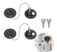 GIUSOBG 2 Pcs Serrures Réfrigérateur Enfant, Securite Fenetre Enfant avec Clés, Entrebailleur Fenetre Sans Perçage avec AdhéSif Puissant pour Fenêtres Bloque Porte Frigo (Carré Noir)