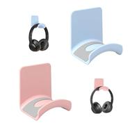 GIUSOBG 2 Pièce Support Casque, Support de Casque de Jeu Universel, Écouteurs Crochet Headset Stand Holder, Support Casque Mural Autocollant pour Écouteurs Gaming, Câbles (Bleu et Rose)