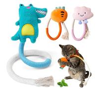 GIUSOBG 4 Pièces Jouet pour Chat, Jouet de Dentition Chaton, Jouet à Mâcher Interactif pour Chats, Jouet Chat Interactif afin Qu'ils se Nettoient Les Dents