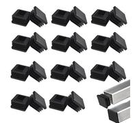 GIUSOBG 40 Pièces Bouchons à Lamelles 30mm Bouchons d'Extrémité de Tube Noirs, Plastique PolyéThylène Robuste pour Couvrir Les Tubes en Acier, Bouchons de Tuyau, Noir RAL 9005