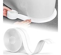 GIUSOBG 5M Plinthe Souple Autoadhésive,Blanc PVC Joint Douche Plinthe Bande Etancheite Salle de Bain Ruban Adhésif Joint Autocollant,Adapté à la Cuisine les Toilettes Anti-Moisissure Calfeutrage