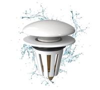 GIUSOBG Bouchon de vidange Pop-Up Universel,Blanc Céramique Lavabo Filtre de Vidange, Bouchon Évier de Salle de Bain, Convient pour Lavabo, Salle de Bain, Cuisine (34-40mm)