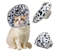 GIUSOBG Collerette pour Chat Anti Léchage, Réglable et Pliable Collerette Anti Grattage, Élisabeth Collier Cône de Récupération, Colerette Protection Chat en Tissu Souple (M, 17-22CM)
