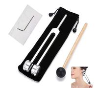 GIUSOBG Diapason 128hz Thérapeutique Diapason thérapeutique en aluminium de 128 Hz avec marteau en silicone, kit de réparation et chiffon de nettoyage instrument pour la, la thérapie sonore, le corps,