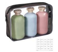 GIUSOBG Flacon Voyage Avion Ensemble de Voyage de Toilette Réutilisable 3 Pièces 300ml pas Facile à Fuir Facile à Remplir kit Voyage Peut être Rechargé Avec du Shampoing gel Douche de la Lotion etc