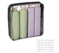 GIUSOBG Flacon Voyage Avion Ensemble de Voyage de Toilette Réutilisable 4 Pièces 250ml+260ml pas Facile à Fuir Facile à Remplir kit Voyage Peut être Rechargé Avec du Shampoing Douche de la Lotion etc
