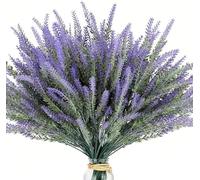 GIUSOBG Fleurs de Lavande Artificielles 12 Pièces Bouquet Fleur Artificielle Decor 38cm Flocage Naturel Lavande Bouquet de Fleurs Lavandes Artificielles pour Décoration de la Maison (Violet)
