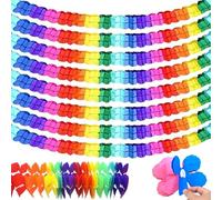 GIUSOBG Guirlandes Décoration Bannière 8 Pièces Guirlande en Papier Colorées 3M Carnaval Banderole Papier Carnaval Fête Anniversaire Baptême Baby Shower Mariage Noël Guirlande en Papier (Couleur)